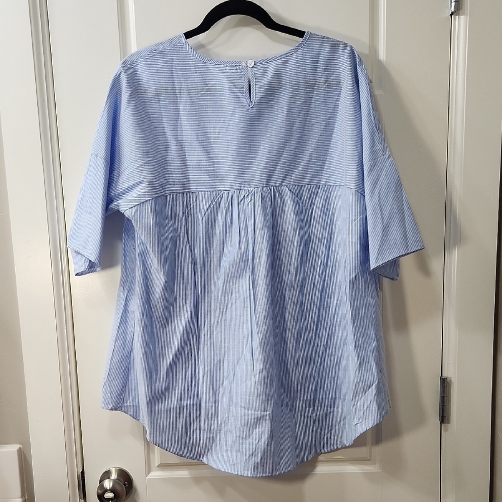 NWOT - Blue Striped Women's Maternity Top - Medium - Picture 6 of 7